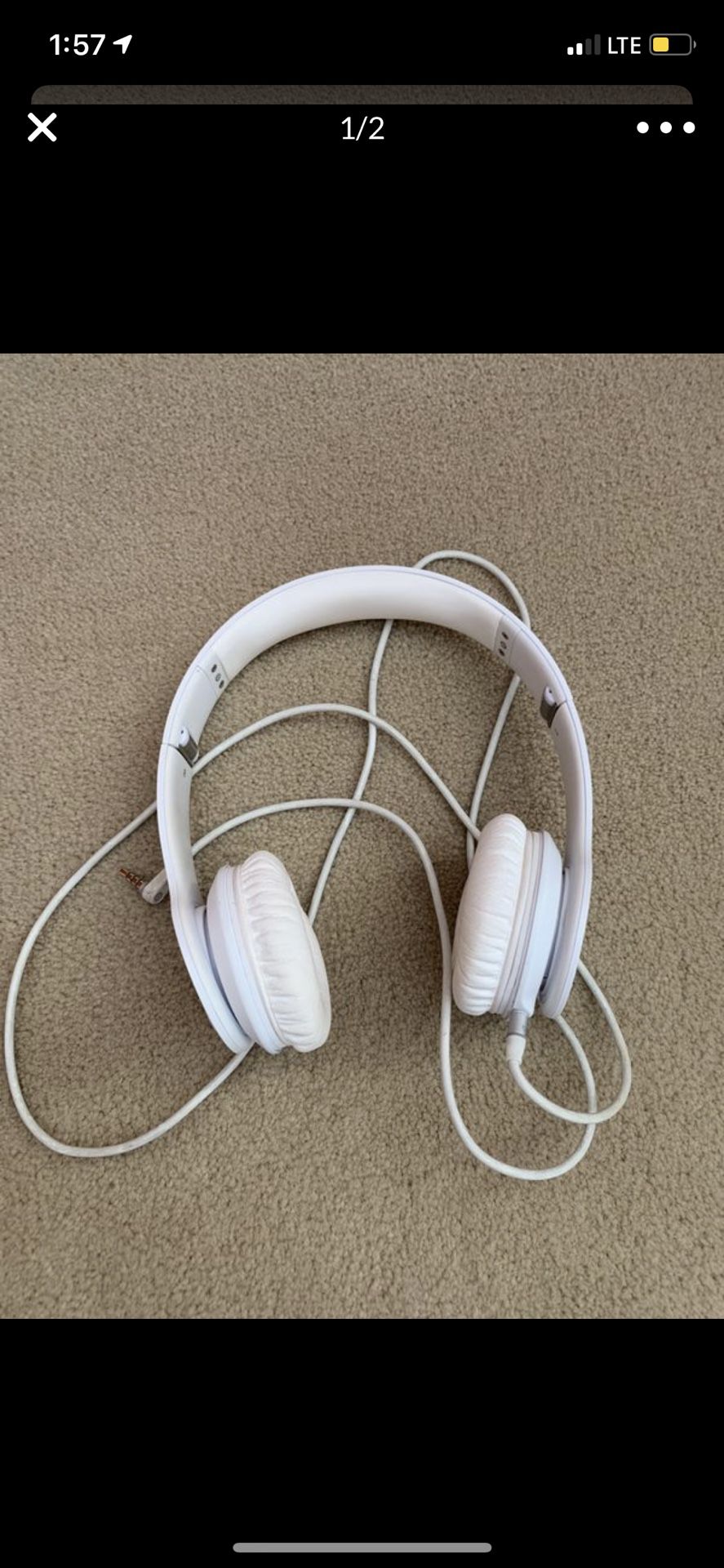 White Beats Solo Headphones