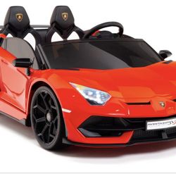 24V Lamborghini SVJ Ride On DRIFT Car with Remote Control - Red