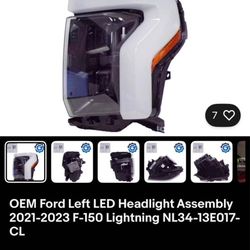 OEM Ford driver side LED Headlight Assembly 2021-2023 F-150 Lightning