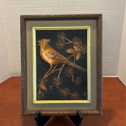 Vintage Etched Copper Bird Wall Art Sign 10 1/2“ X 8 1/2“ A31