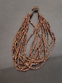 Beaded necklace with funky clasp