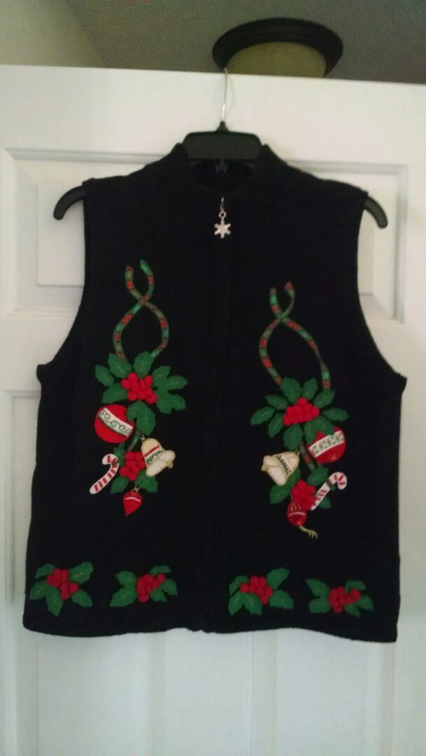 Black Christmas Sweater Vest