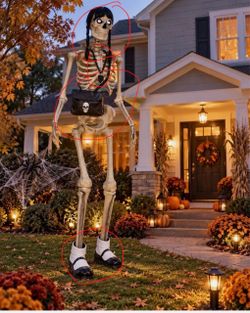 Wednesday Addams Costume Accessory Kit **ONLY ACCESSORIES** for 12 ft Skeleton Halloween