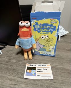 AUTHENTIC Pop Mart Bikini Bottom Buddies Plush Pendant - Whimsical Limp Fish