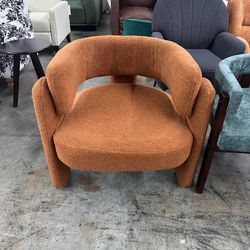 Mid-Century Modern Barrel Velvet Accent Chair