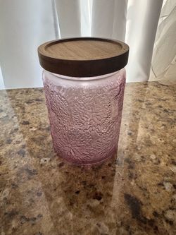 Pink glass container