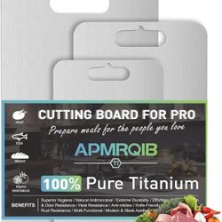 Titanium Cutting Board Set of 3, Pure Titanium Boards for Kitchen