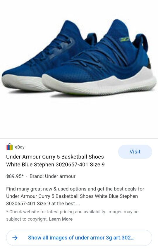 Under Armor Mens Shoes $50 Each Black Sz 11/Blue Sz - Main Image