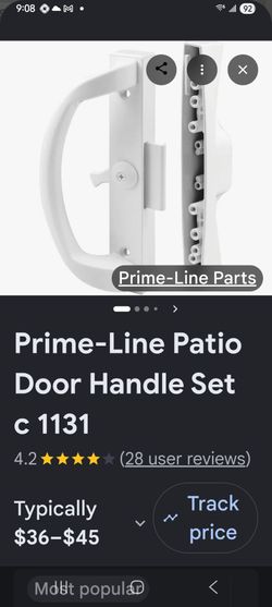 Patio Slider door lock and handle kit