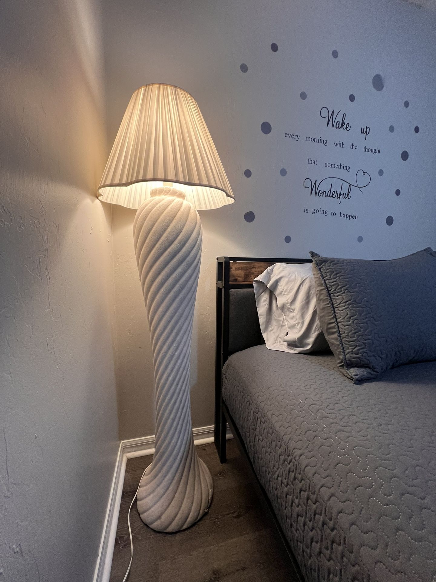 Spiral Plaster 5ft Floor Lamp From ‘80s