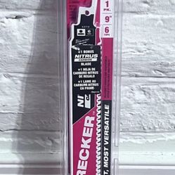 Milwaukee 9” 6 TPI WRECKER Nitrus Carbide Recip’ Saw Blades, 48-00-5272PC 2-pack