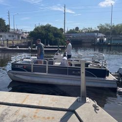 Beautiful Sun Chaser Pontoon Boat With Trailer