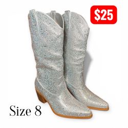 ✨ STUNNING Rhinestone Cowboy Boots - Size 8 - Brand New!