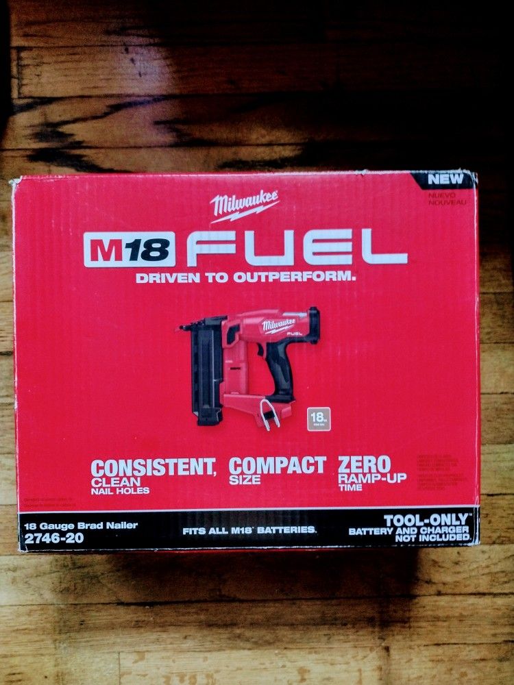 Milwaukee M18 Fuel Brushless Cordless 18 Gauge Brad Nailer. $230
