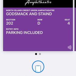 2 Godsmack & Staind Concert Tickets