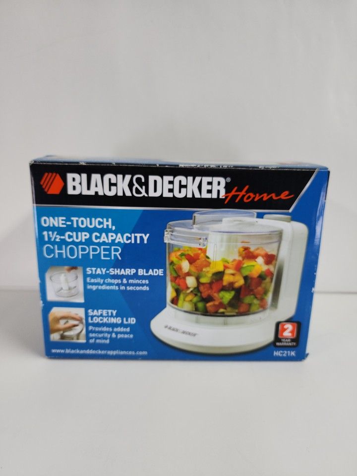 Black & Decker Home 1.5 Cup One Touch Electric Chopper White Model HC21K ,New ( Open Box).
Don't forget to check out my other listings...
Same Day Sh
