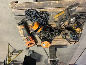 Used tools, grinder, drill, sawzall,hoist