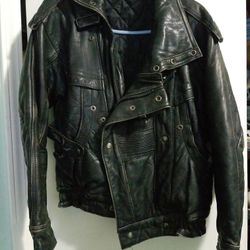 Vintage Leather Motorcycle Riding Jacket