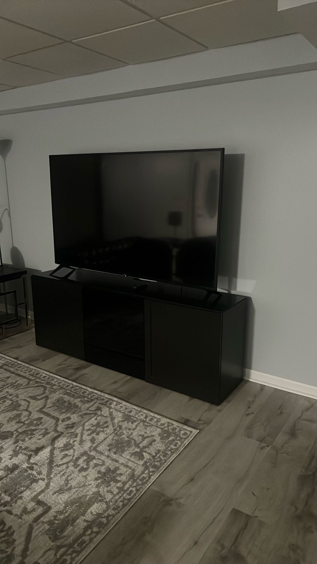 Black TV Stand And TV