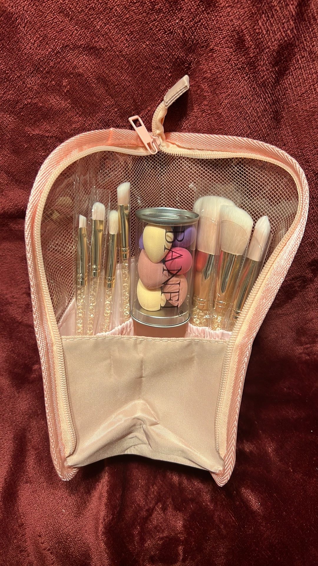 MakeUp Bag, 7 Piece MakeUp Brush Set & Mini Sponge Set *NEW*