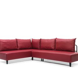 NEW PU LEATHER SECTIONAL 98”x70”! AVAILABLE IN RED AND GRAY ! LIMITED QUANTITY! MINAS HOME FURNITURE 