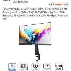 Gigabyte M28U 28 4K UHD Edge LED Gaming LCD Monitor - 16:9 - Black