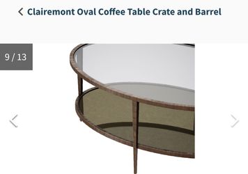 Crate & Barrel Clairemont Oval Coffee Table
