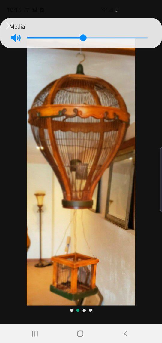 Antique hot air balloon bird cage