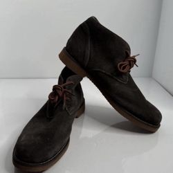 Men’s Brown Suede Chukka Boots Size 11.5M Leather Upper Casual Dress