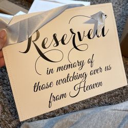 Reserved Sign For Event