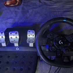 Logitech G29 driving force racing wheel and floor pedal.