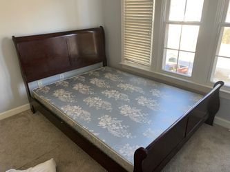 Ashely Wooden Sleigh Queen Bed