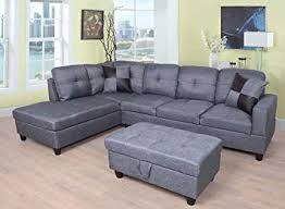 New Grey Sectional And Ottoman 
