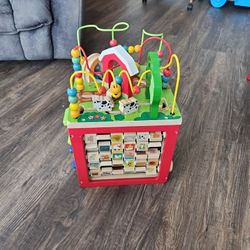 Wooden Activity Cube And Bead Maze