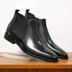 Black Leather Chelsea Boots 