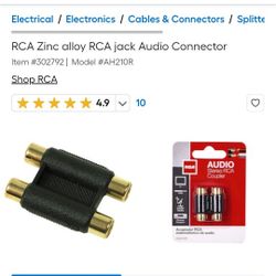 RCA Zinc alloy RCA jack Audio Connector