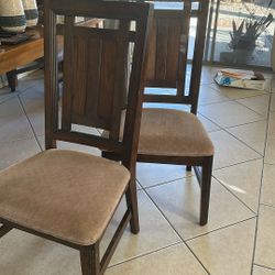 5 Dining Table Chairs - Wood, Heavy