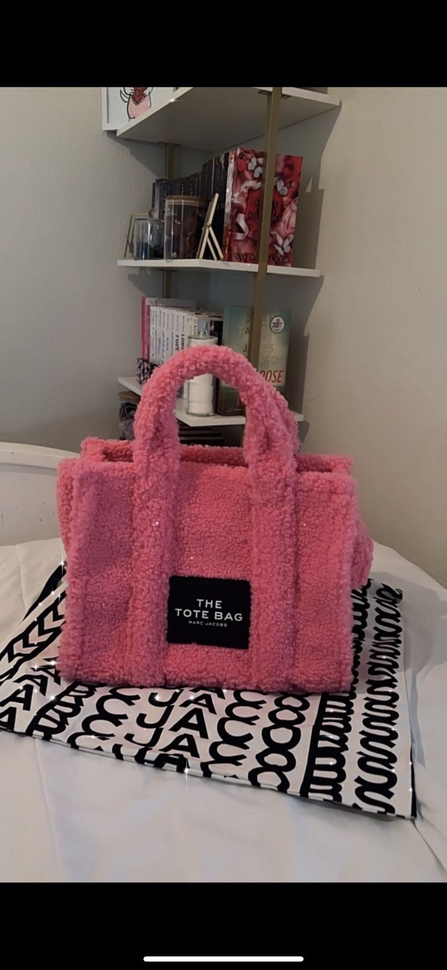 Medium Pink Sherpa Marc Jacobs Tote Bag