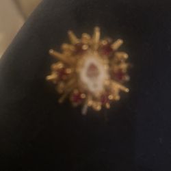 Vintage Sacred Heart Pen With Garnet In It