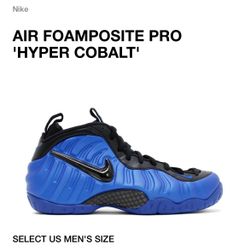 SIZE 8.5 NIKE AIR FOAMPOSITE PRO "HYPER COBOLT "