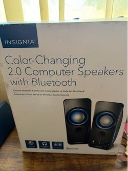 Insignia Bluetooth Color-Changing 2.0 Computer Speakers (SEALED)