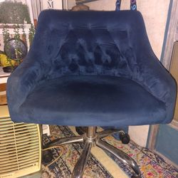 Meridian Blue Velvet Swivel Chair