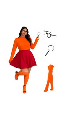 Women's Velma Scooby-Doo Costume Set Size Small