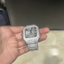 Cartier moissanite diamonds, stainless steel, water resistant