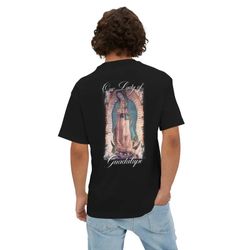 Our Lady of Guadalupe Bella Canvas 3010 Oversized Black T-Shirt