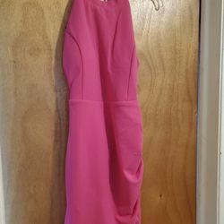 Pink Backless Cocktail Dress 