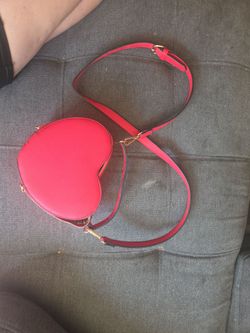Cute Heart Shape Girls Womens Vegan Leather Small Handle Satchel Crossbody Purse/bag (Red)