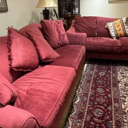 Beautiful Red Velvet Loveseats