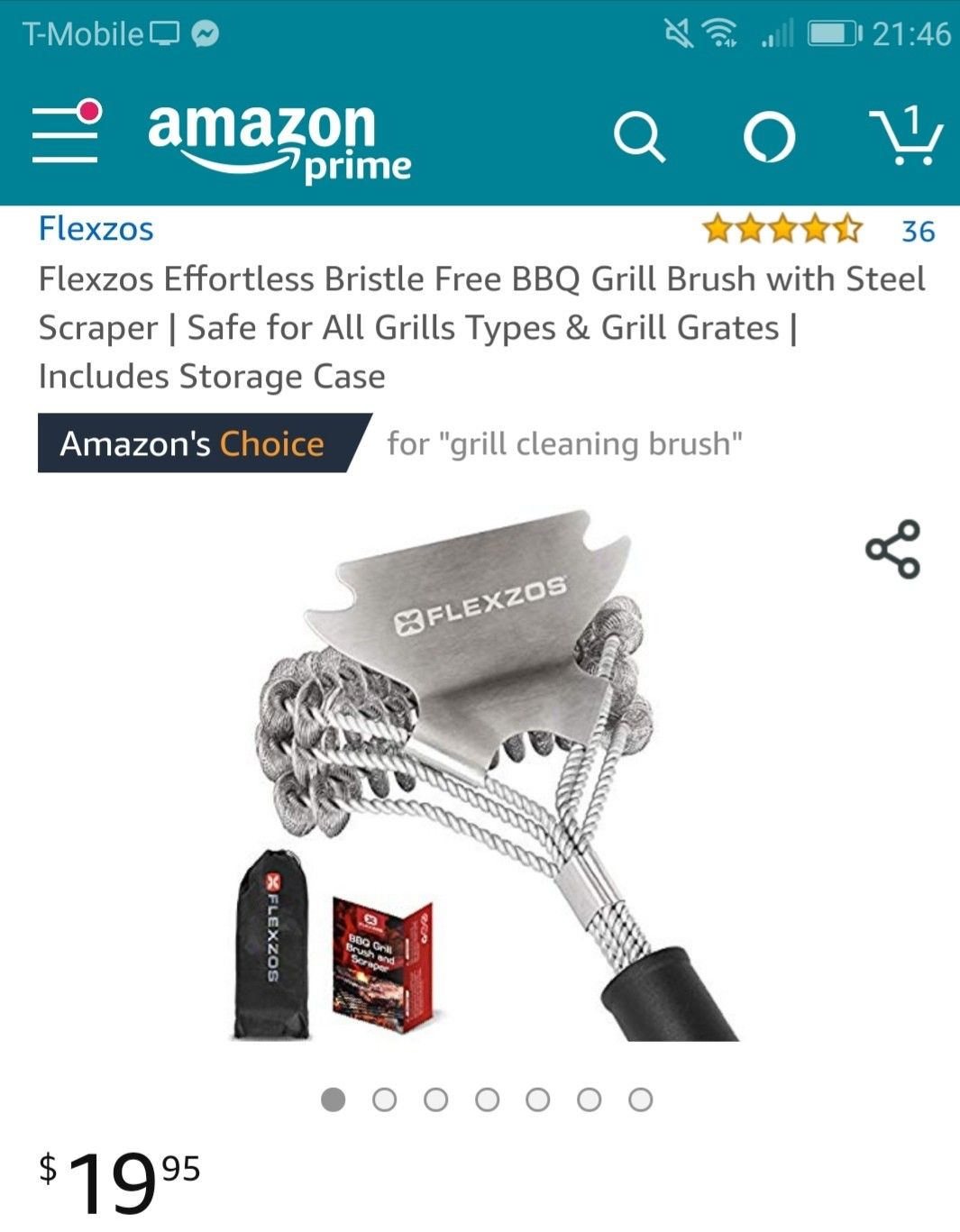 Barbeque grill brush with steel scraper- new