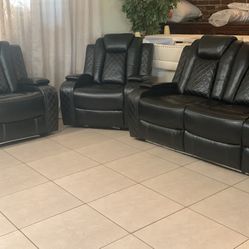 NEW ELECTRIC RECLINERS 3 Pc Set